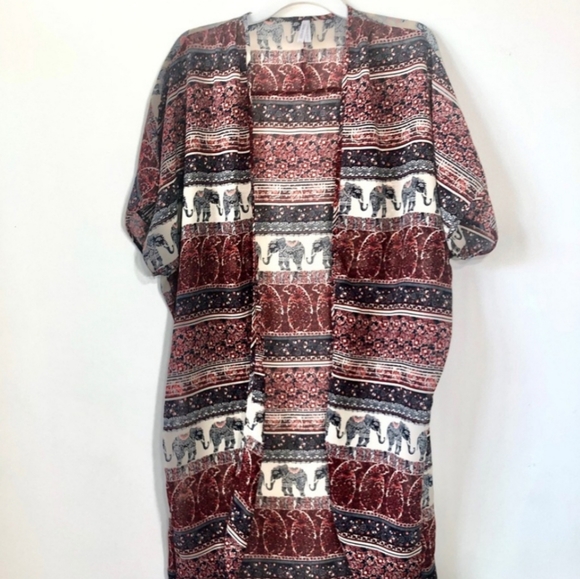 Live 4 Truth Other - Live 4 Truth Elephant Print Kimono sz L